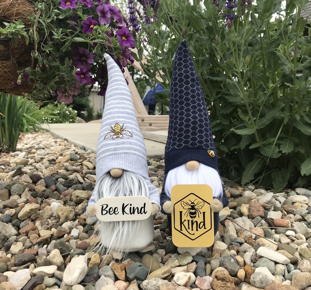 Bee Kind Gnomes for our neighbor Melissa.JPG